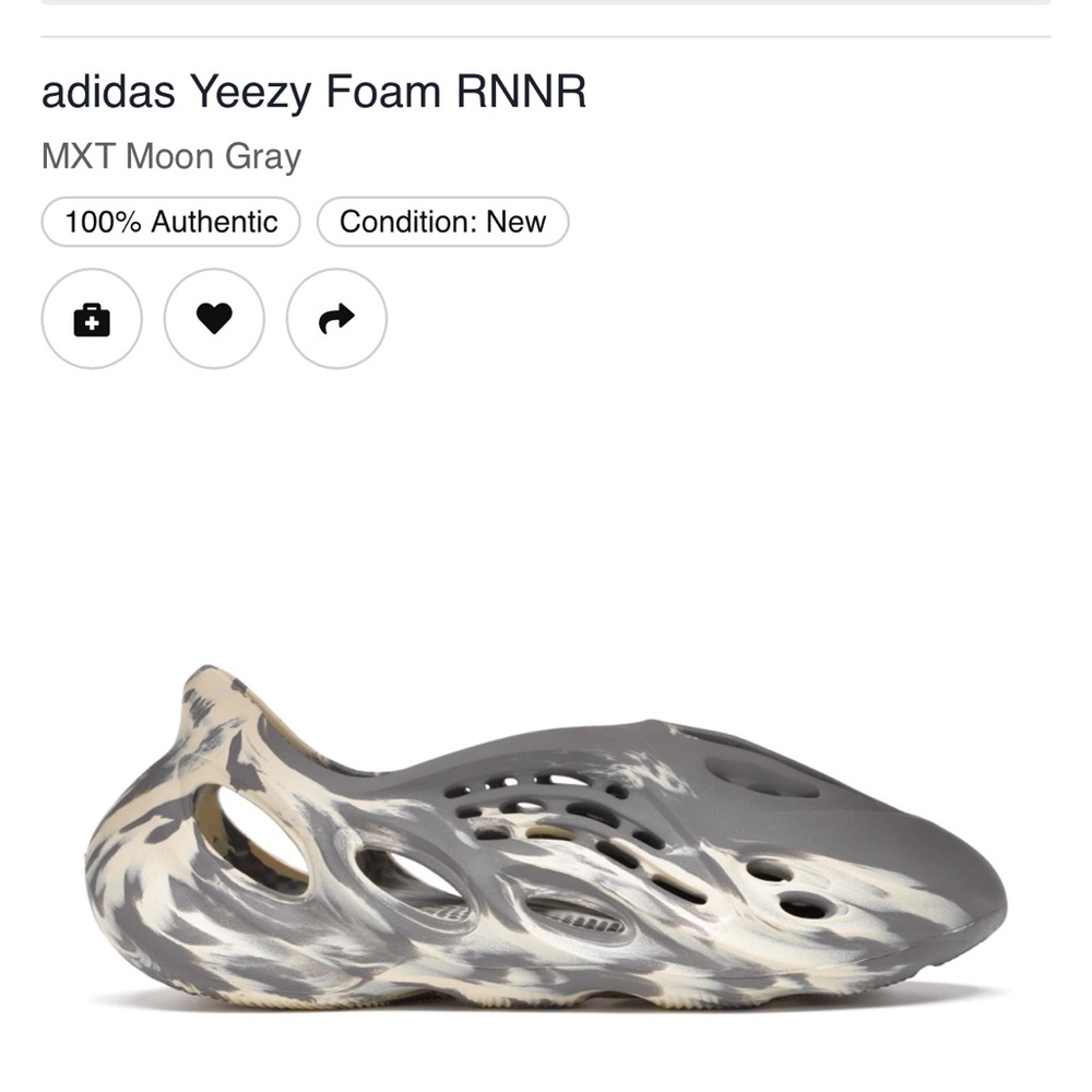 YEEZY FOAM RUNNERS - MOON GRAY - SIZE 8